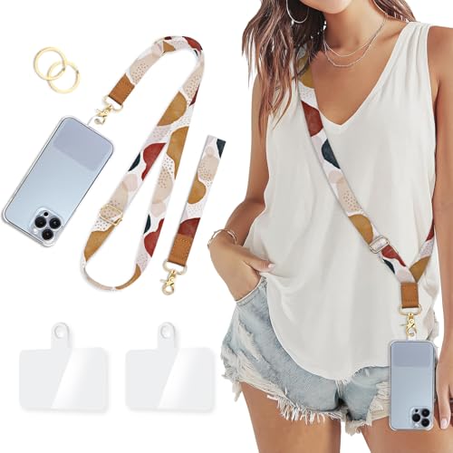 Image of Piefly Cell Phone Lanyard Crossbody Wrist Strap Adjustable for Women Boho | Travel Daily Cruise, Around the Neck, Hands-free, Universal, Fit Keys ID badge, Accessories, Compatible with Most Smartphones