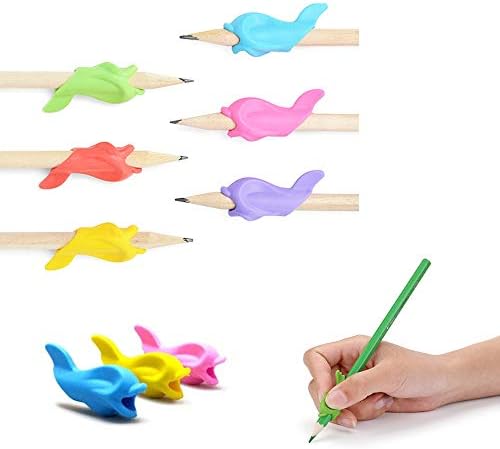 10 Pack Handwriting Pencil Grips - Posture Correction Tool for Kids Handwriting Ergonomic Writing Training Aid Correction Silicon Gel Pencil Grip for Children Preschoolers(Random Color)