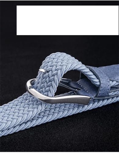 YTR6TW Men's Metal Pin Buckle Jeans Belts Casual Fashion Trendy Elastic Canvas Woven Belt3