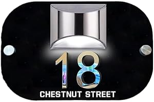 Personalized Solar Home Address Plaque for Modern House Number: Custom Door Name...