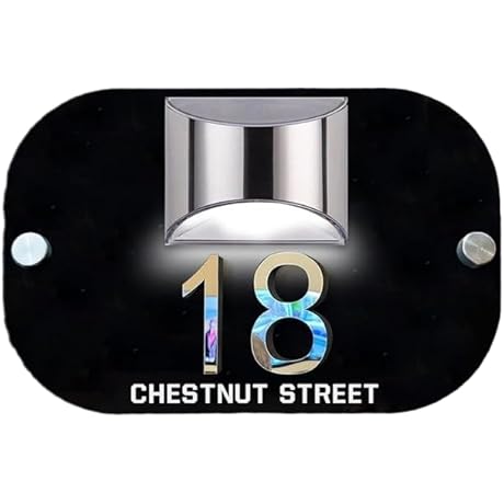 Personalized Solar Home Address Plaque for Modern House Number: Custom Door Name...