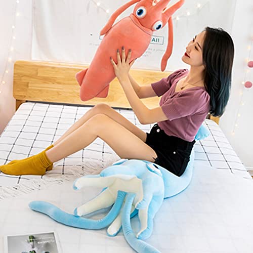 Oukeyi 31.5 Inches /80 Cm Squid Plush Stuffed Animal Toy ，Squid Pillow Plush Toy, Ocean Animalspillow For Party Decoration, Children's Day, Birthday Party Gift (Sky Blue) #TOP2