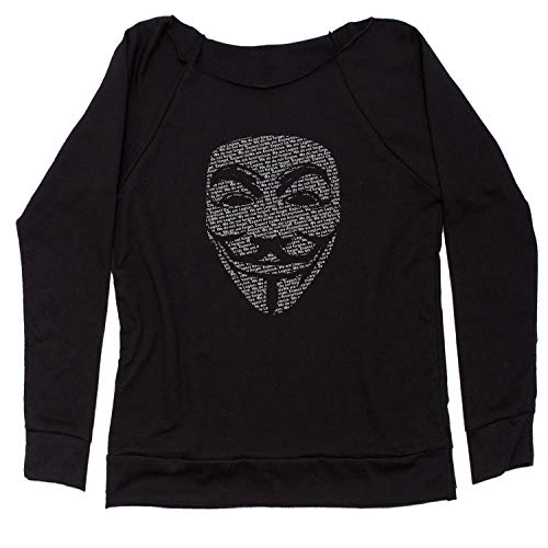 Slouchy V for Vendetta Anonymous Mask Ladies X-Large Black