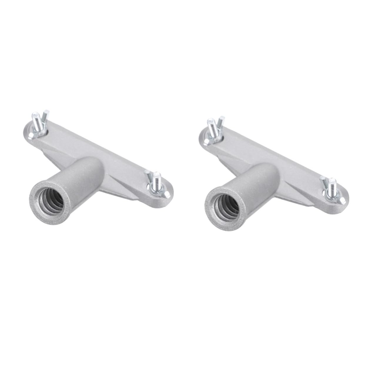 TEHAUX 2pcs Roller Brush Telescopic Rod Connecting Broom Mop Connector Cleaning Chuck Mounted Mop Holder Sweeper Handle Mounting Brackets Pole Handles Replacement Silver Aluminum Alloy