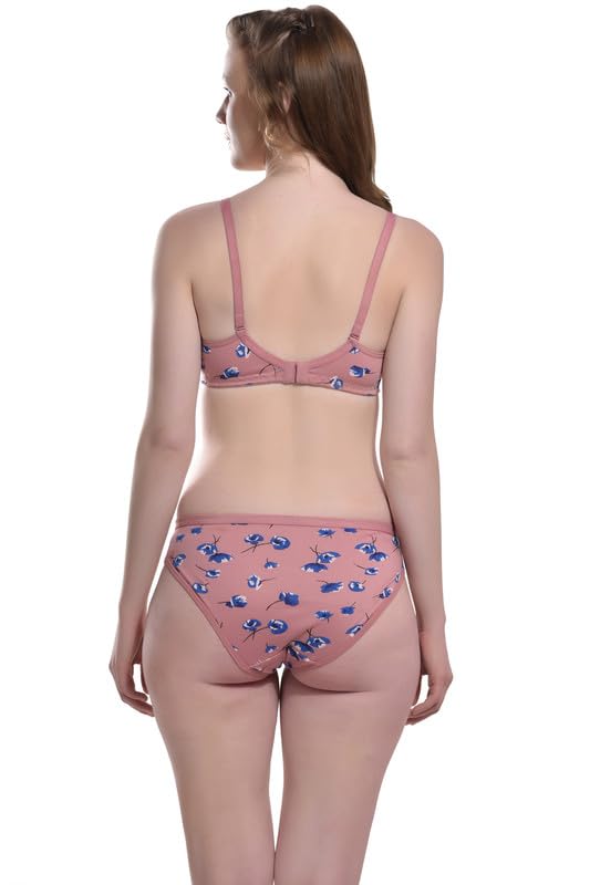 Image of SGC SWEDEN Womens Cotton Blend Lingerie Set || Lightly Padded Bra & Panty Set || Bridel Set for Womens & Girl || See Main Image to Check How Many Sets You Will Get (40B, Pink)