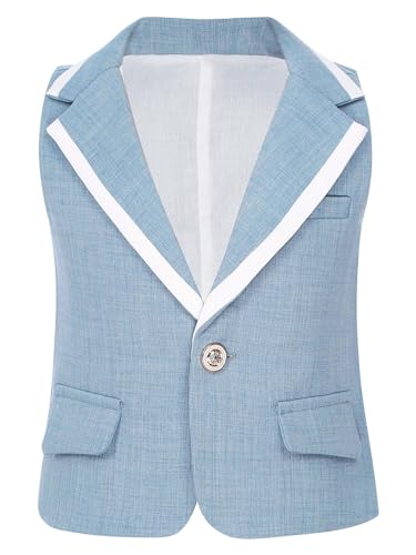 CHICTRY Kids Vest for Boys Formal Suit Vest One Button Wedding Birthday Party Waistcoat Tank Top