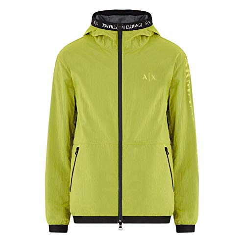 Armani Exchange Men's Tape Hood Zip Up Jacket with Reflective Logo