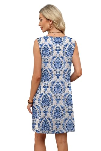 Image of WIHOLL Summer Dresses for Women 2026 Beach Vacation Spring Fashion Clothing Lace Mini Tank Dress with Pockets