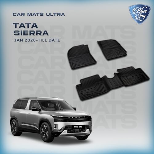 Image of Blue Jay Ultra TPE Car Floor Mats for Tata Sierra (2026) | Premium Luxury Mats | Waterproof Washable All Weather Protection | Black
