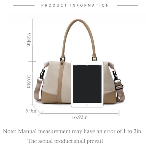 Travel Duffel Bag Shoulder Weekender Overnight Bag Sports Tote Gym Bag For Women Khaki4