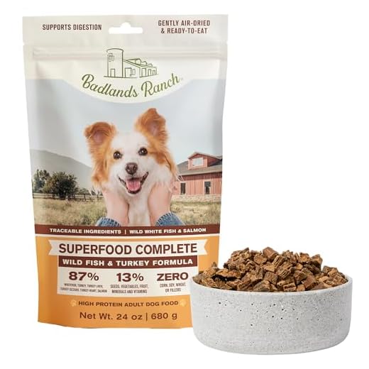 BADLANDS RANCH by Katherine Heigl – Superfood Complete Air-Dried Wild Fish & Turkey Dog Food – High Protein with Superfoods for Daily Wellness & Consistent Nutrition – 24 oz