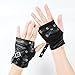 Vdaxvme Fingerless Gloves Punk Aesthetic Embellishments Cosplay PU Construction Nightclub Fashion Biker Gloves