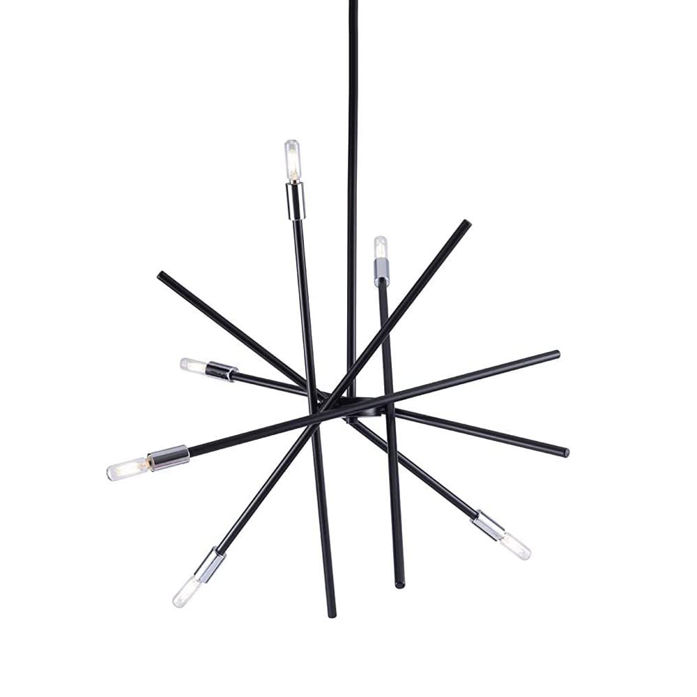 LYMSXAZOU Modern Black Pendant Light Adjustable Chandelier, Industrial Chandeliers Ceiling Lighting Fixture, Dining Table Bedroom Geometric Hanging Fixtures E14 Base Made in China