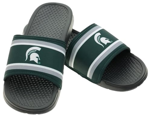 Image of FOCO NCAA Printed Team Logo and Color Stripes Comfortable Slide Sandals