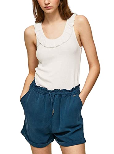 Débardeur simple Pepe Jeans blanc : finis les hauts fades avec le col volant Dorina