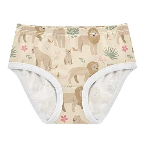 Wusikd Lions Flowers Girls' Underwear Cotton Girls Briefs Soft Toddler Underwear 5T