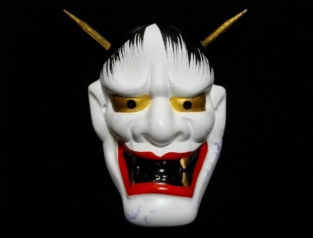 Amazon.co.jp: ミニ能面/お面 般若はんにゃ/鬼女 10cm/清水焼/陶器