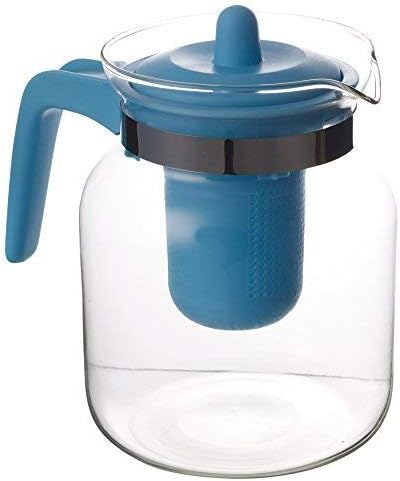 1.5 Litre Glass Tea Pot Jug with Infuser (Blue)