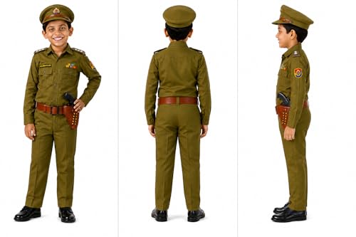 Image of SCRIPTURE Fancy Dress Patriotic Army Police BSF Netaji costumes for Kids Fancy Dress Costume Accessory for Republic Day Independence Day School Events