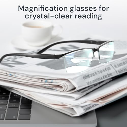 gaoye 6 pack executive style reading glasses men - durable readers with blue light filtering - comfortable fit with tr90