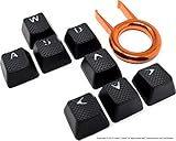 Foamy Lizard Pro Rubber Keycap Set Backlit Set of Cherry MX Compatible OEM Profile Double Shot Shine-Through Keys with Key Puller (Black - Set of 8)