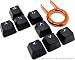Pro Rubber Keycap Set by Foamy Lizard - Backlit Set of 8 Cherry MX Compatible OEM Profile Double Shot Shine-Through Keys with Key Puller (Black)
