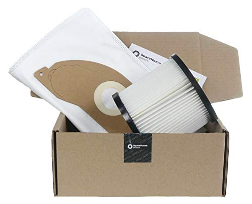 ReleMat 3 sacs filtration supérieur + 1 filtre SpareHome® compatible avec aspirateur Karcher WD2.200 > WD2.299 MV2 Cover