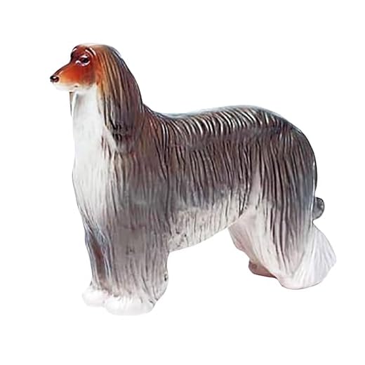 Needzo Authentic Lomonosov Porcelain Afghan Hound Figurine - Hand-Painted Dog Sculpture, 6.375" Height