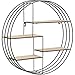 Produktbild AC Design Furniture Nadine Rundes Wandregal aus Metall Schwarz mit 4 Ablagen, Kleine Wanddeko, Schwarzes Schweberegal, Hängeregal im Industriestil, Ø: 10 x H: 45 cm