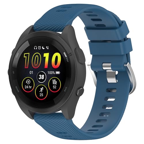 JYMYI 20mm Correa de Reloj para Garmin Forerunner 165 / Forerunner165 Music Pulseira Bracelet Smartwatch Armband, Silicona Strap Pulseras de Repuesto para Garmin Vivoactive 5 Banda de Reloj (azul)