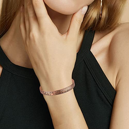 Vicmag Copper Bracelet For Women Men Magnetic Bracelet With Ultra Strength Magnets 100% Solid Pure Copper Gift 2Pcs Magnetic Field Therapy #TOP3