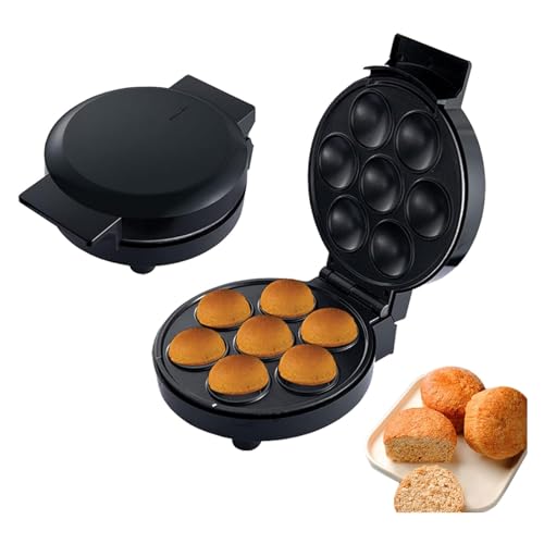 YOtat Máquina Eléctrica para Hacer Pasteles, Hacer 7 Cupcakes, Platos Antiadherentes De Calentamiento Uniforme, Bandeja para Hornear para Hornear, Desayuno, Cocina