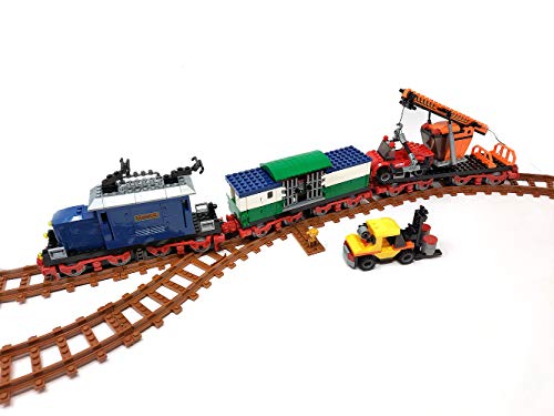 Preisvergleich Produktbild Brigamo Bausteine Zug Autozug mit Verladewagon und Schienen, Konstruktionsspielzeug