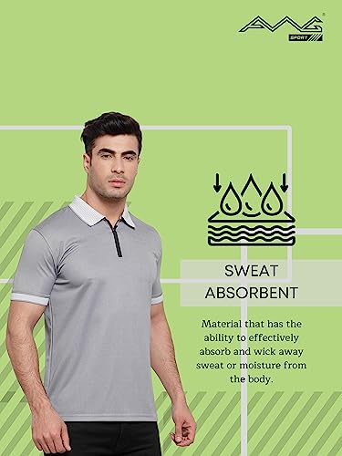 Image of AWG ALL WEATHER GEAR Golfito Polo Tshirt for Men. Lightweight and Breathable Fabric Micro Poly Fabric (Ideal for All Occasions)