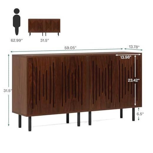 Tribesigns 59 Inch Sideboard Buffet Cabinet
