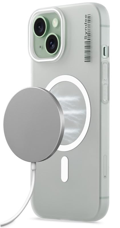 Mr. Case Back Cover for iPhone 15 Elegant Frosted White Translucent Back with Wireless Charging Support | Anti-Scratch Shockproof Phone Case – White