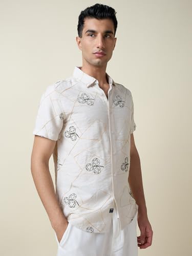 Image of Thomas Scott Men Premium Embroidered Slim Fit Casual Shirt