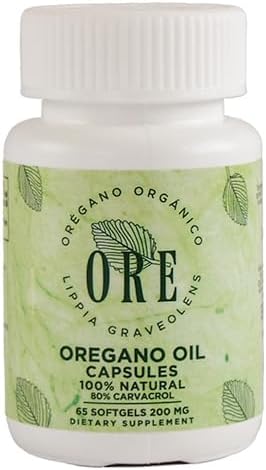 ORE Cápsulas blandas de aceite de orégano 80% Carvacrol  Orégano mexicano silvestre  Apoyo inmunitario y respiratorio a base de hierbas  Suplemento