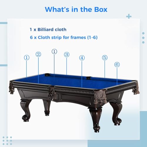 Billardtuch Fuyao für Billardtisch, 7ft/8ft/9ft, Snooker Tischdecke