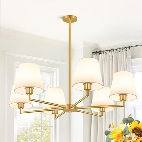 Elegant 36” Gold Chandelier – Modern Dining Room Light Fixture