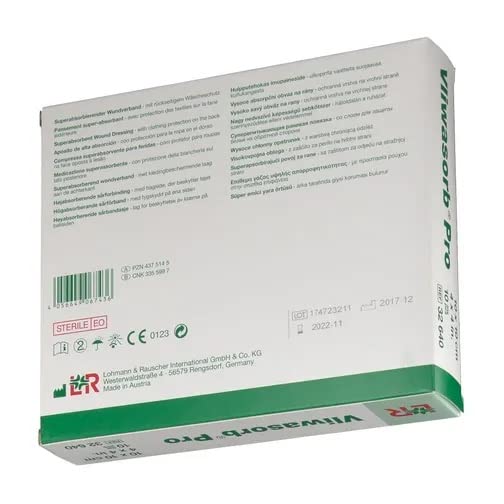 Vliwasorb Pro superchłonny opatrunek na ranę, 10 x 10 cm, sterylny, pojedynczo zaimpregnowany, 10 sztuk
