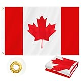 bandiera del canada, 9 x 1,5 m all'aperto, tessuto oxford 210d resistente, con foglia d'acero ricamata e 4 file di cuciture con 2 occhielli in ottone, bandiera nazionale ca per pareti interne e