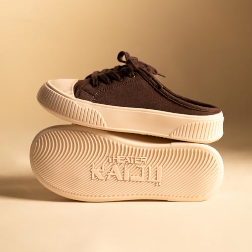 Image of Theater Women Elves Lace-Up Mule Sneakers | Canvas Upper with Cushioned Sole | Lightweight Comfort for Casual & Travel Styling