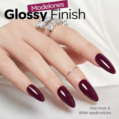 Image of modelones Dark Purple Gel Nail Polish 15ML, Hema Free Pastel Soak-Off UV Fall Gel Polish - 28+Days Long-Lasting Nail Art DIY Manicure Kit Home Salon Women Gifts