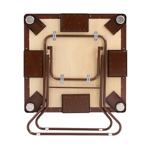 Mesa Plegable Mahjong 4 Jugadores con Porta Vasos y Cajones miniatura 7