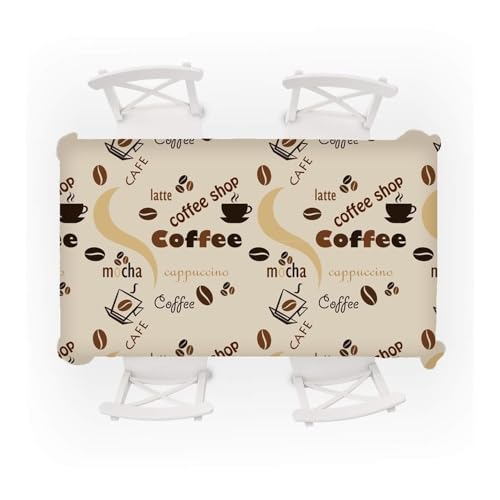Nappe rectangulaire motif café rétro 70x70 cm imperméable pour table