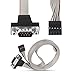 PNGKNYOCN DB9 to 10Pin IDC Serial Cable,2Pack RS232 Serial Male to 10 Pin (2x5) IDC Motherboard Header Panel Moun Flat Ribbon Cable（1.8m/5.9ft）