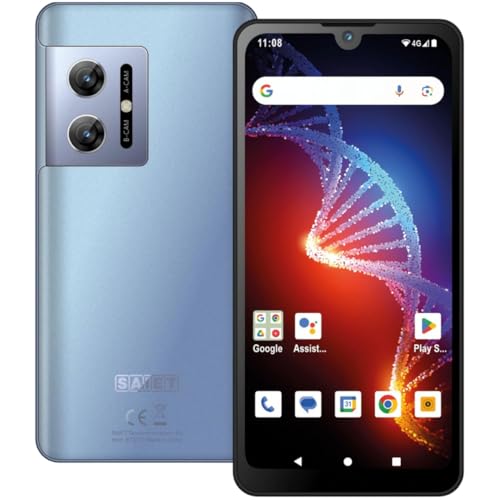 SAIET - Smartphone Tascabile e Compatto POCKETPHONE STS571 - Cellulare Dual Sim 4G Wifi Bluetooth 5.0 - OS Android 13 - Custodia Protettiva Inclusa - Ideale per Viaggiatori - Azzurro