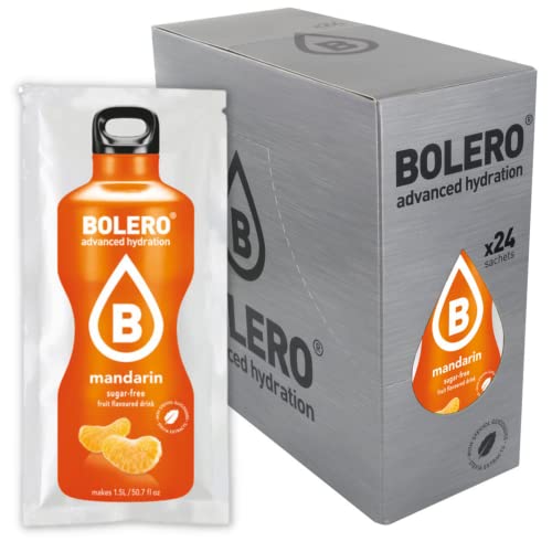 Bolero Bebida Instantánea sin Azúcar, Sabor Mandarina - Paquete de 24 x 9 gr - Total: 216 gr