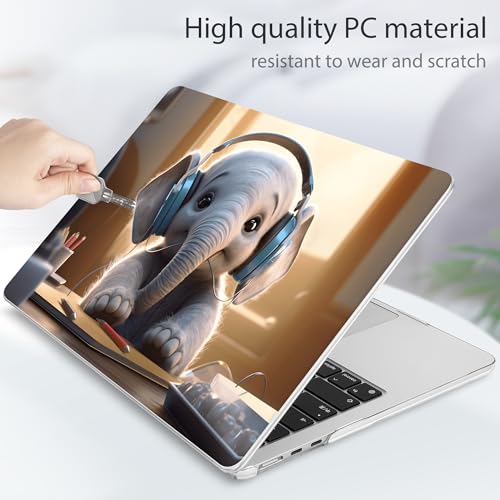 Image of Tuiklol for MacBook Air 13 inch Case M5 2026 M4 2025 M3 2024 M2 2022 Release Model A3449 A3240 A3113 A2681,Plastic Hard Shell Cover for MacBook Air 13.6 with Touch ID, Elephant